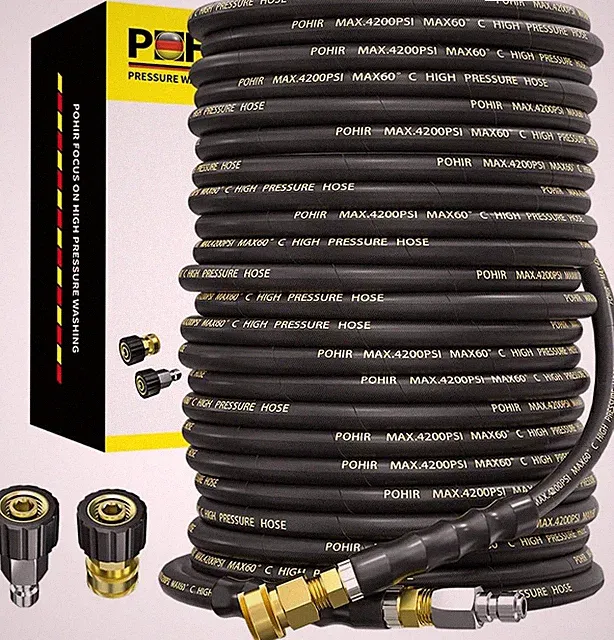 100FT Power Washer Hose 4200 PSI with Quick Connect Kits for Pressure Washers