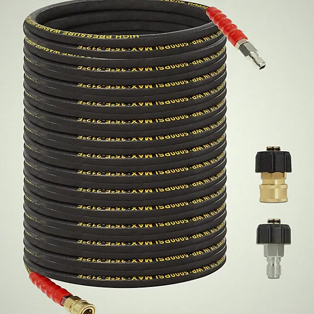 100FT Pressure Washer Hose 3/8''- 5000 PSI High Tensile Wire Braided Kink Res...