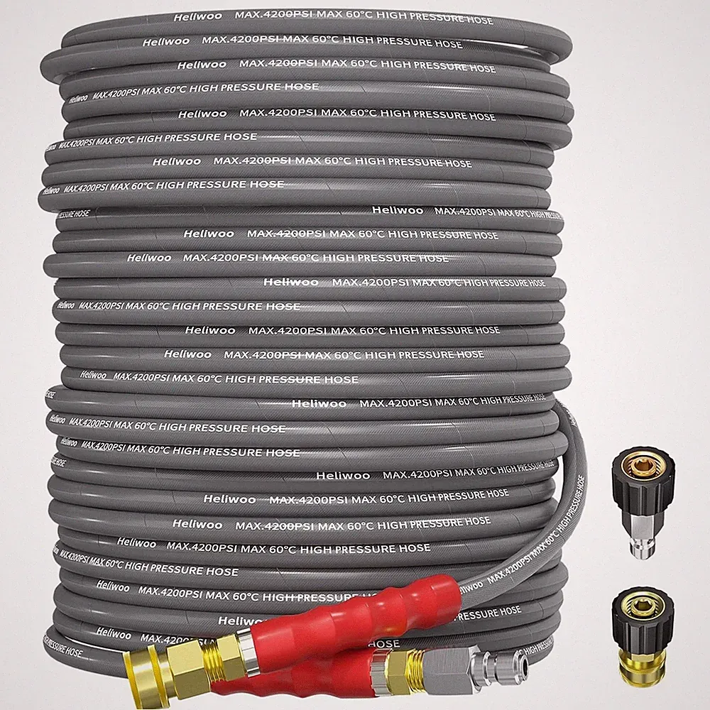 100ft Pressure Washer Hose 4200PSI 3/8 Quick Connect