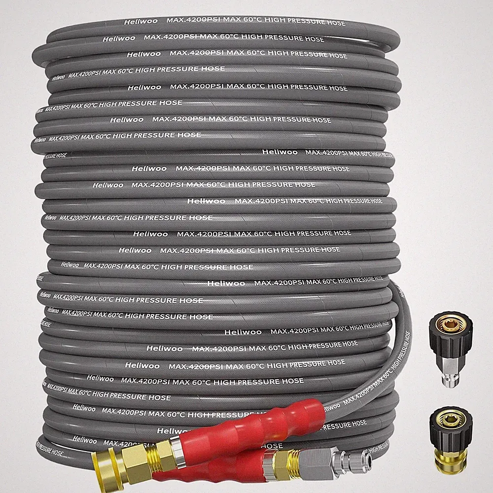 100ft Pressure Washer Hose 4200PSI 3/8 Quick Connect