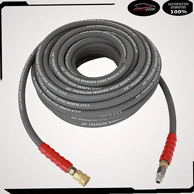 100ft Pressure Washer Hose 6000PSI Non-Marking 3/8" Couplers Hot&Cold Water 275F