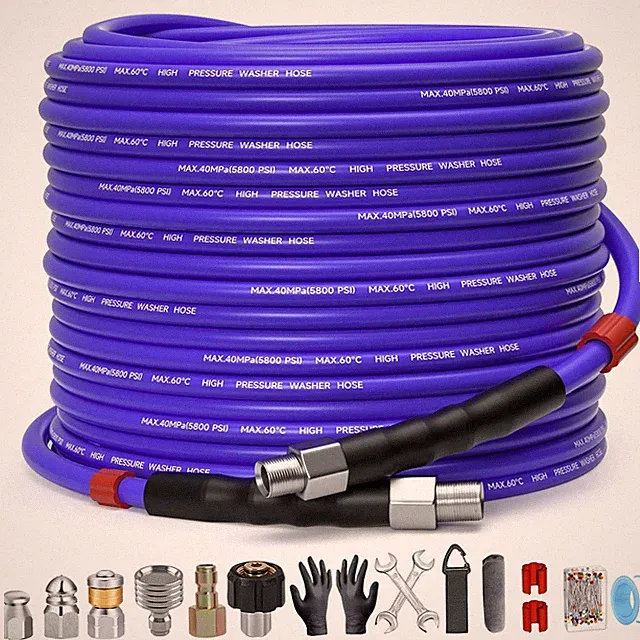 100FT Sewer Jetter Kit for Pressure Washer 1/4"NPT Drain Cleaner Hose 5800PSI...