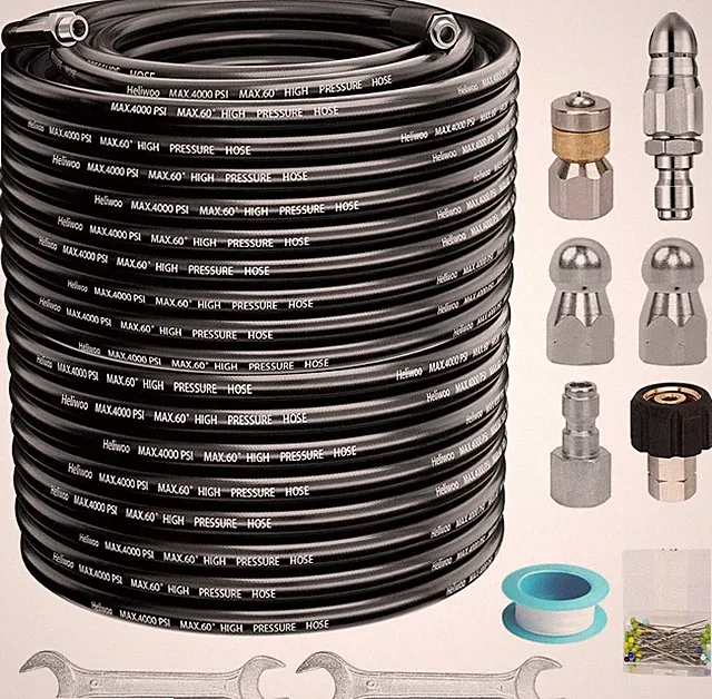 100FT Sewer Jetter Kit For Pressure Washer 4000 PSI Drain Cleaner Hose 1/4" NPT