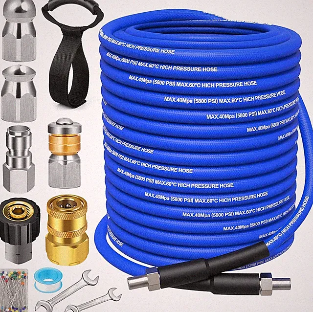 100FT Sewer Jetter Kit for Pressure Washer, 5800 PSI Drain Jetter Kit, Water Jet