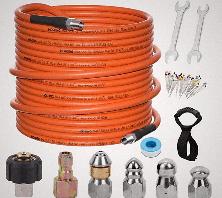 100FT Sewer Jetter Kit for Pressure Washer, 5800 PSI Water Jet Drain Cleaner