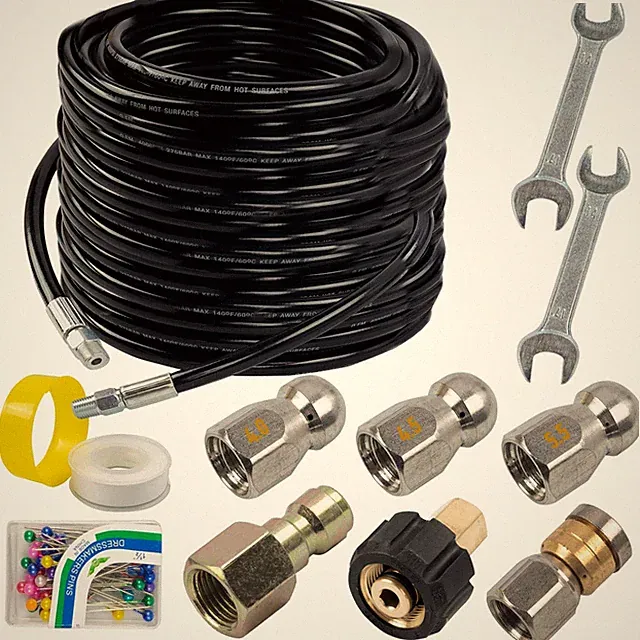 100FT Sewer Jetter Kit Pressure Washer 4000 PSI with Rotating Nose Nozzle Hose