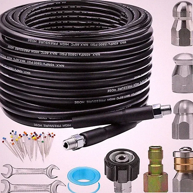 100FT Sewer Jetter Kit Pressure Washer 5800PSI Drain Cleaner Professional
