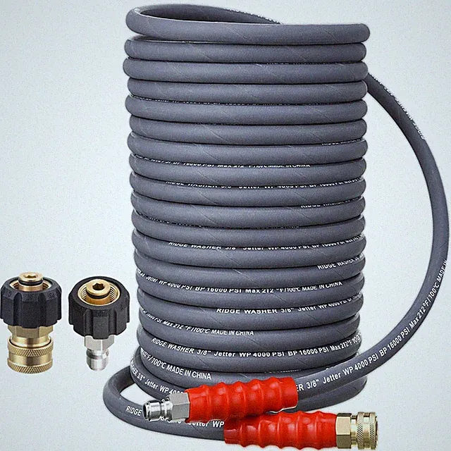 100ft x 3/8in Pressure Washer Hose 4000 PSI Gray