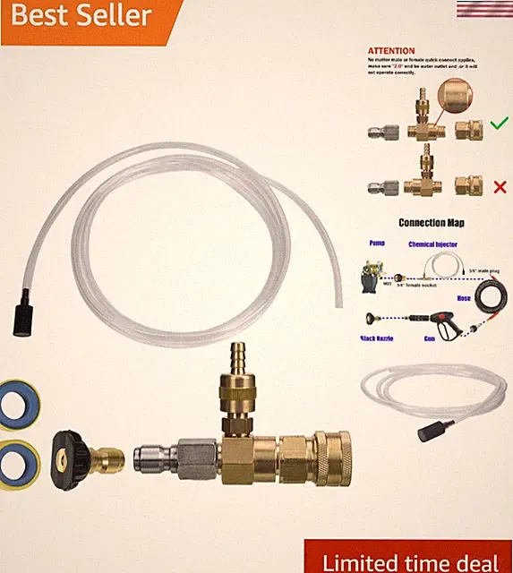 10FT Chemical Injector Kit with Quick Disconnect for Efficient Pressure Washing