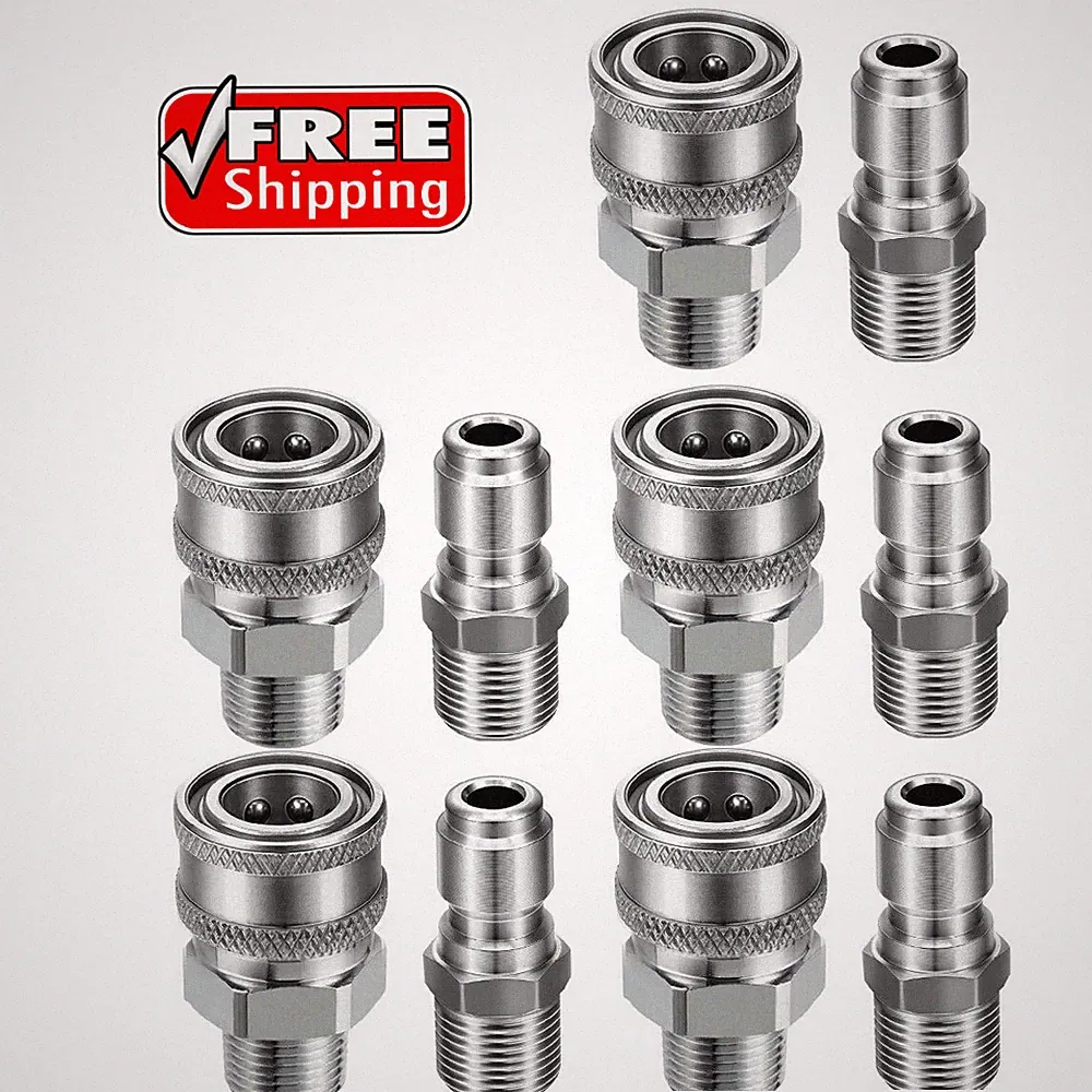 10pcs Pressure Washer Adapter Set, Quick Connect Kit, 3/8’’ Male Thread Fitting