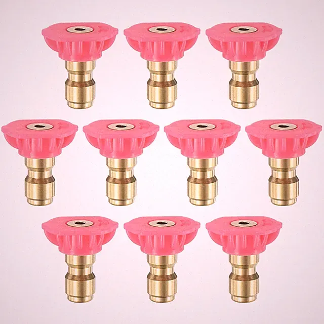 10PCS Soap Pressure Washer Nozzle Tips, 1/4 Inch Quick Connect, 4000PSI [Pink]