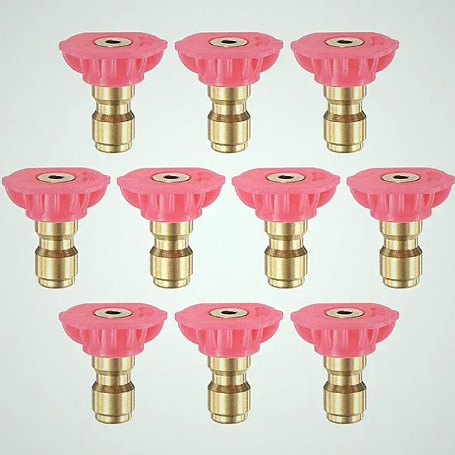 10PCS Soap Pressure Washer Nozzle Tips, 1/4 Inch Quick Connect, 4000PSI [Pink]