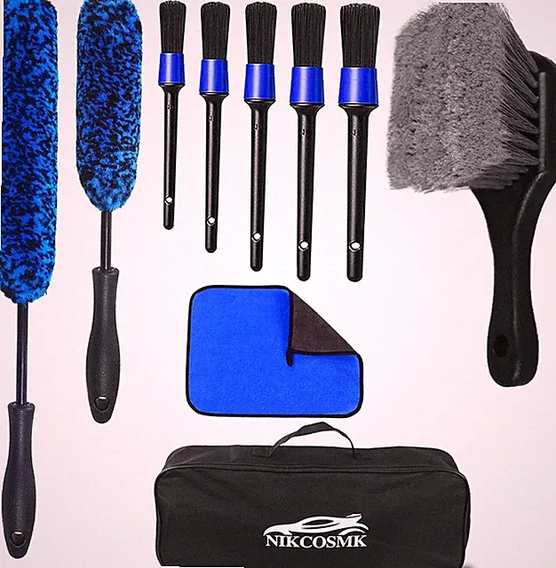 10Pcs Wheel Brush Kit for Cleaning Wheel and Tire, Wheel and Rim Brush