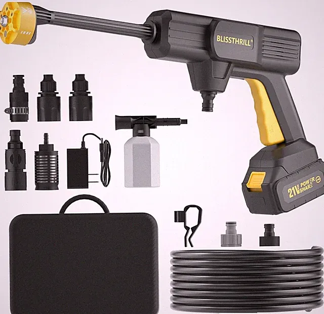 1100 PSI 2.4 GPM Portable Cordless Power Washer with 6-in-1 Nozzle, 21V Battery
