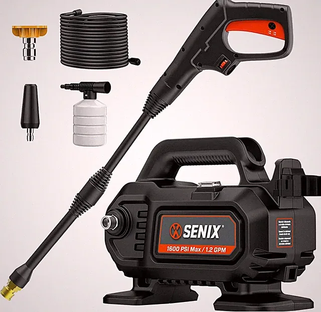 1100 PSI Electric Pressure Washer with Foam Cannon - Compact Power Washer for Ca