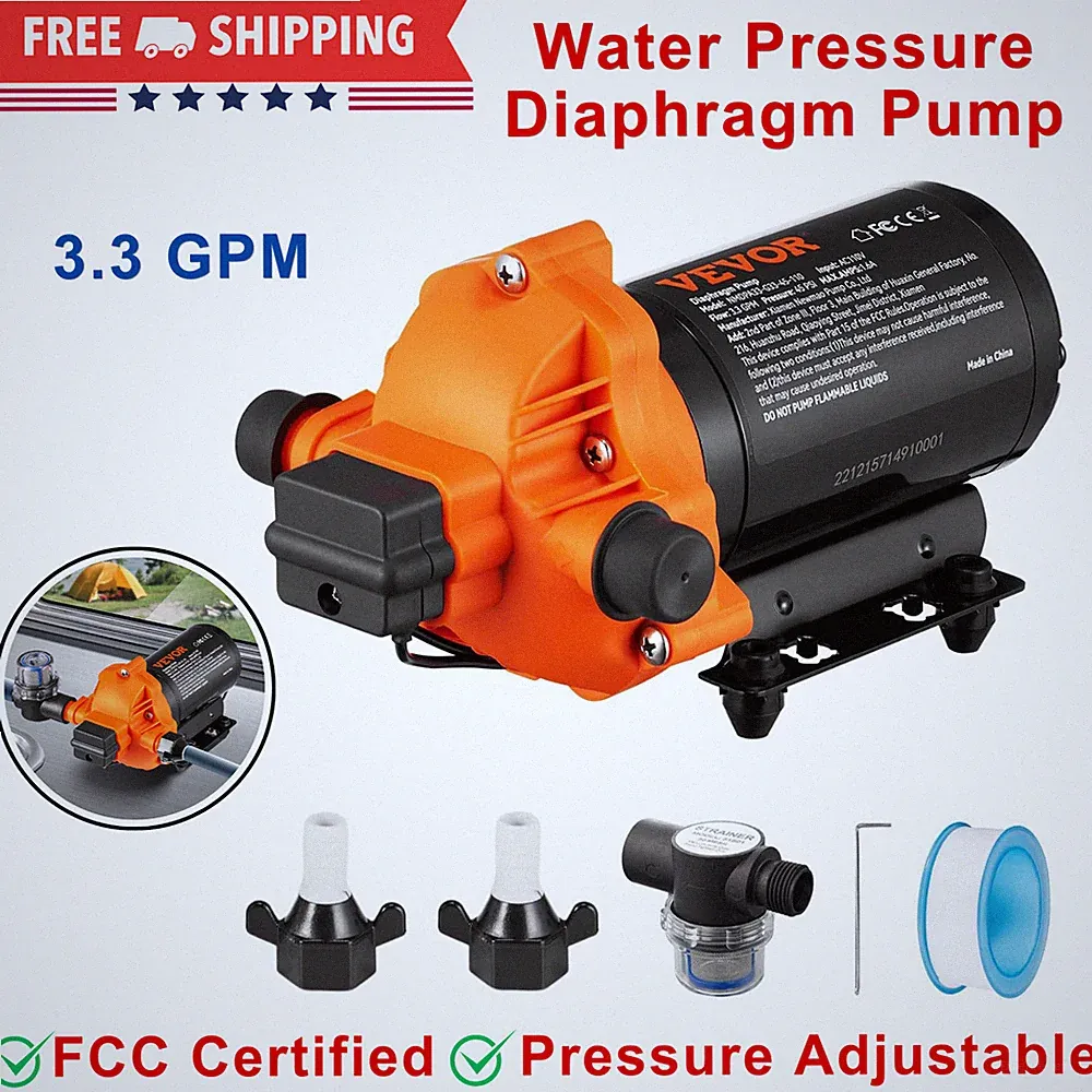 110V 3.3GPM 45PSI Automatic Water Pump With Pressure Switch Quiet, FCC Certified