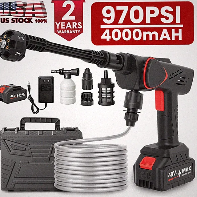 1160PSI Cordless Pressure Washer Portable Power Washer 6in1 Foldable Water Tank