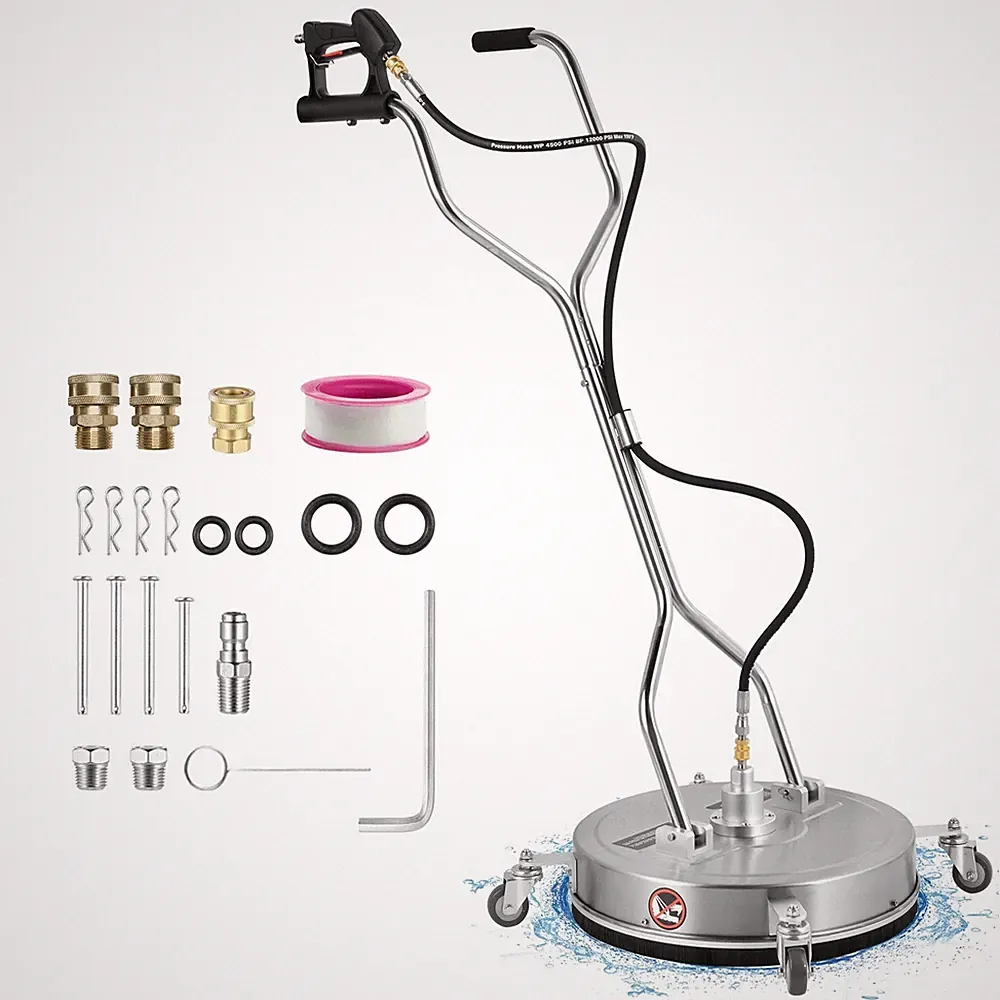 12/24" Pressure Washer Surface Cleaner 4 Wheels Dual Handle 4500 Max PSI USA