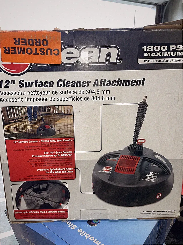 12 Inch EZ Clean Pressure Washer Surface Cleaner Attachment / 1800 PSI MAX
