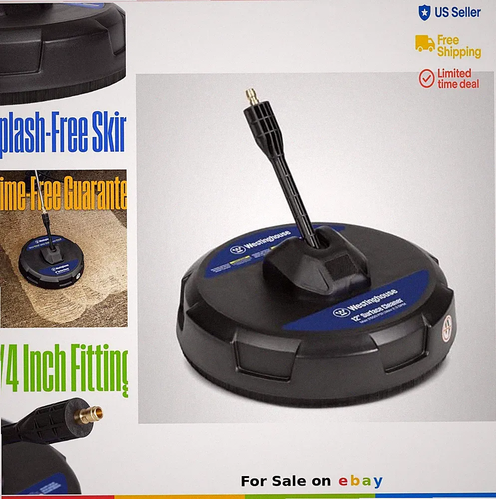 12 Inch Pressure Washer Surface Cleaner 3000 PSI 2.3 GPM 1/4 Inch Quick Connect