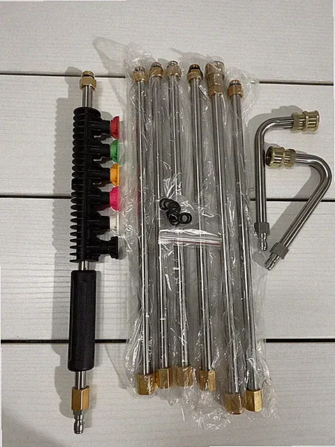 120 inch Pressure Washer Extension Wand 4000PSI 6 Spray Tips 1/4" Quick Connect