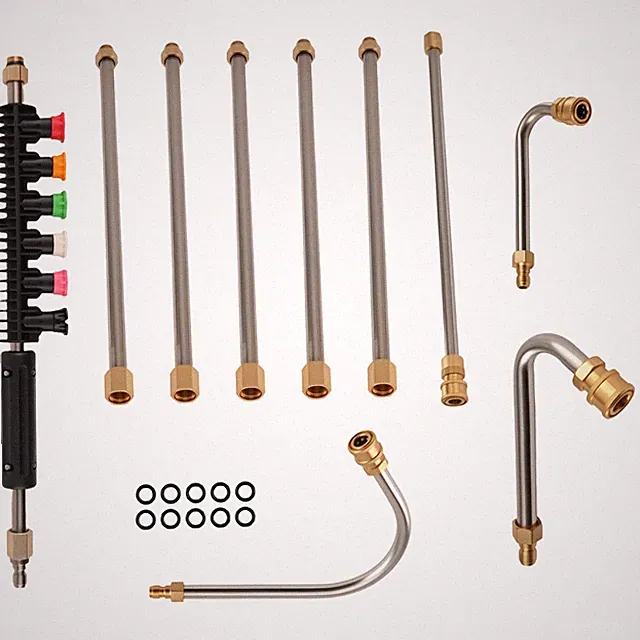 120" Pressure Washer Extension Rods Brass 4000PSI 30° 90° U Shape 6 Spray Nozzle