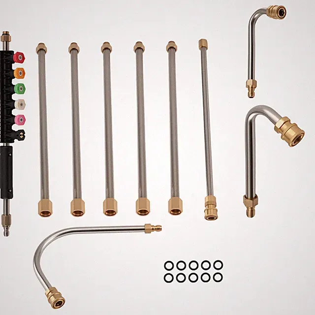 120" Pressure Washer Extension Wand Brass 4000PSI w/ U Shape Wand 6 Spray Nozzle