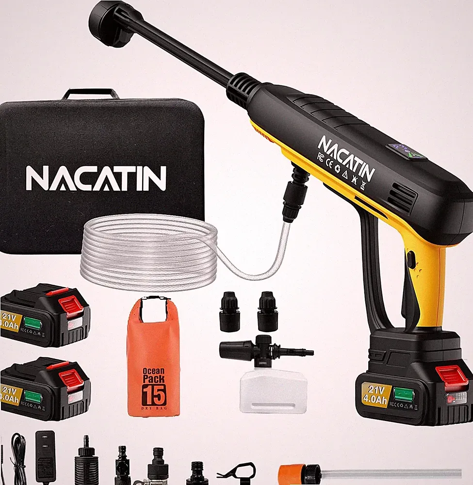 1200PSI Cordless Pressure Washer with 2 Batteries for Home & Car Cleaning
