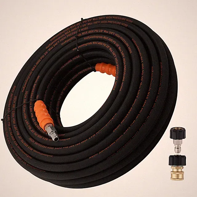 125 Feet Heavy Duty High Pressure Washer Hose 3/8" 4800PSI Steel Wire Braided