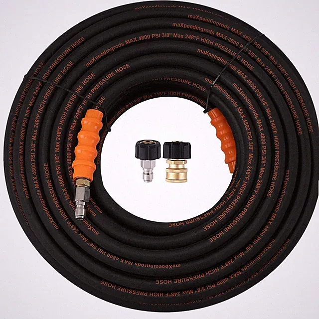 125FT 3/8" Pressure Washer Hose w/ Couplers 4800PSI for Honda Steel Wire Braided
