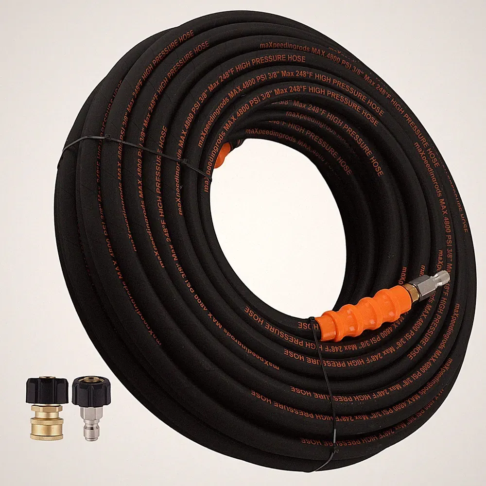 125FT 3/8" Pressure Washer Hose w/ Couplers 4800PSI for Honda Steel Wire Braided