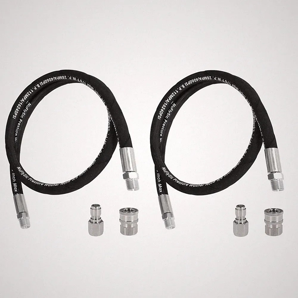 12FT Power Washer Jumper Hose 3/8" NPT Quick Connect Plug Reel Connector,4000PSI