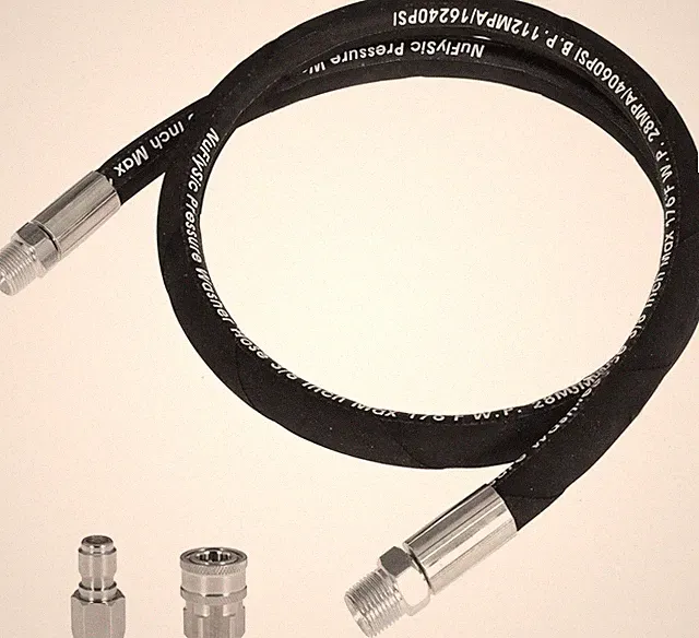 12FT Pressure Washer Whip Hose for 3/8" NPT Quick Connect Plug Reel Connector