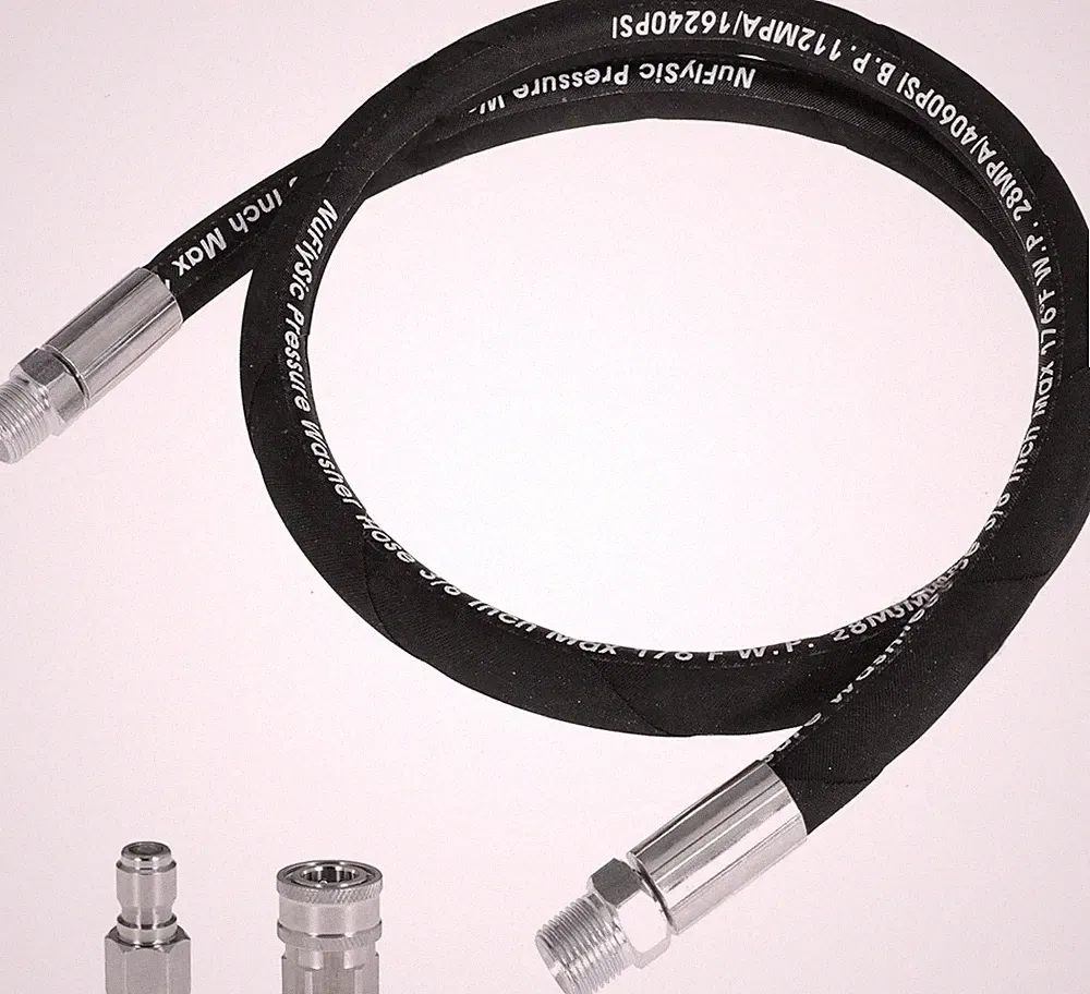 12FT Pressure Washer Whip Hose for 3/8" NPT Quick Connect Plug Reel Connector