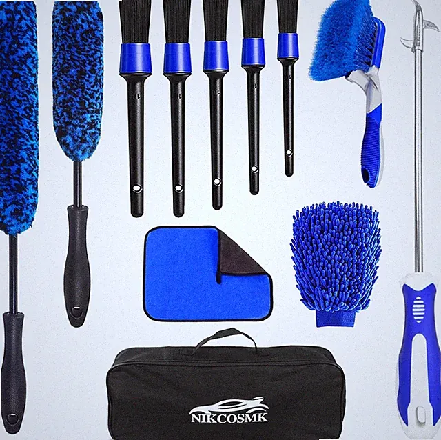 12Pcs Wheel Brush Kit for Cleaning and Tire, Rim 12P, Blue