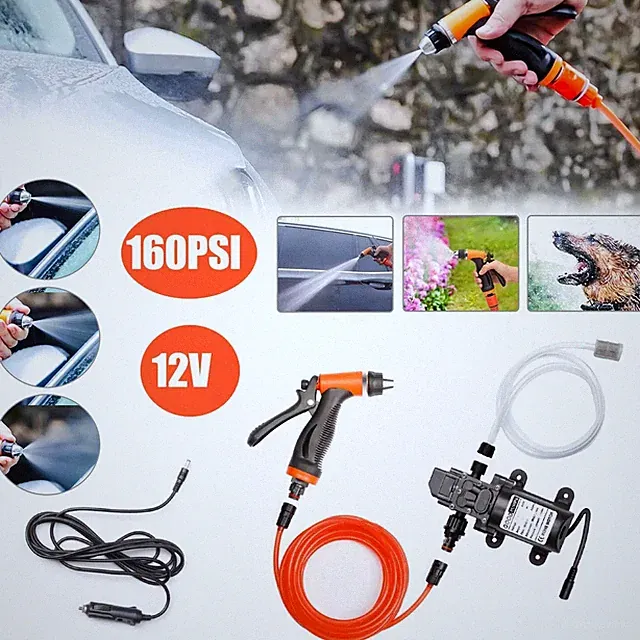 12V 160PSI Washdown Wash Pump Kit Electric Car Washer Cleaner Sprayer Tool
