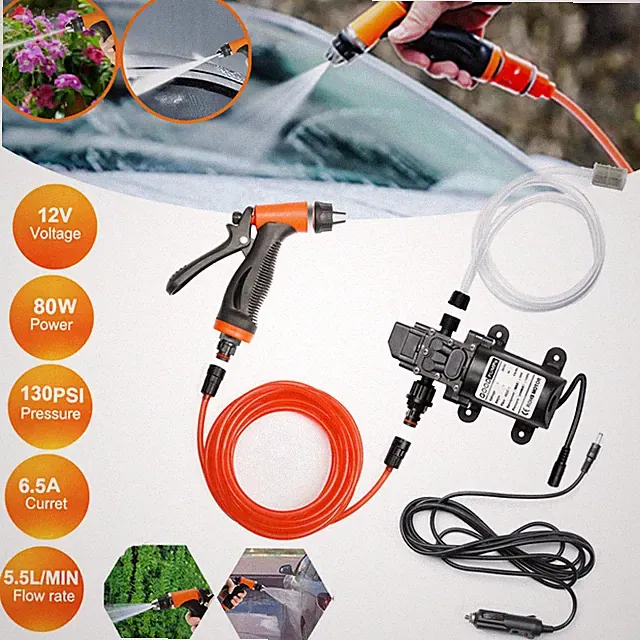 12V 160PSI Washdown Wash Pump Kit Electric DIY Car Washer Cleaner Sprayer Tool