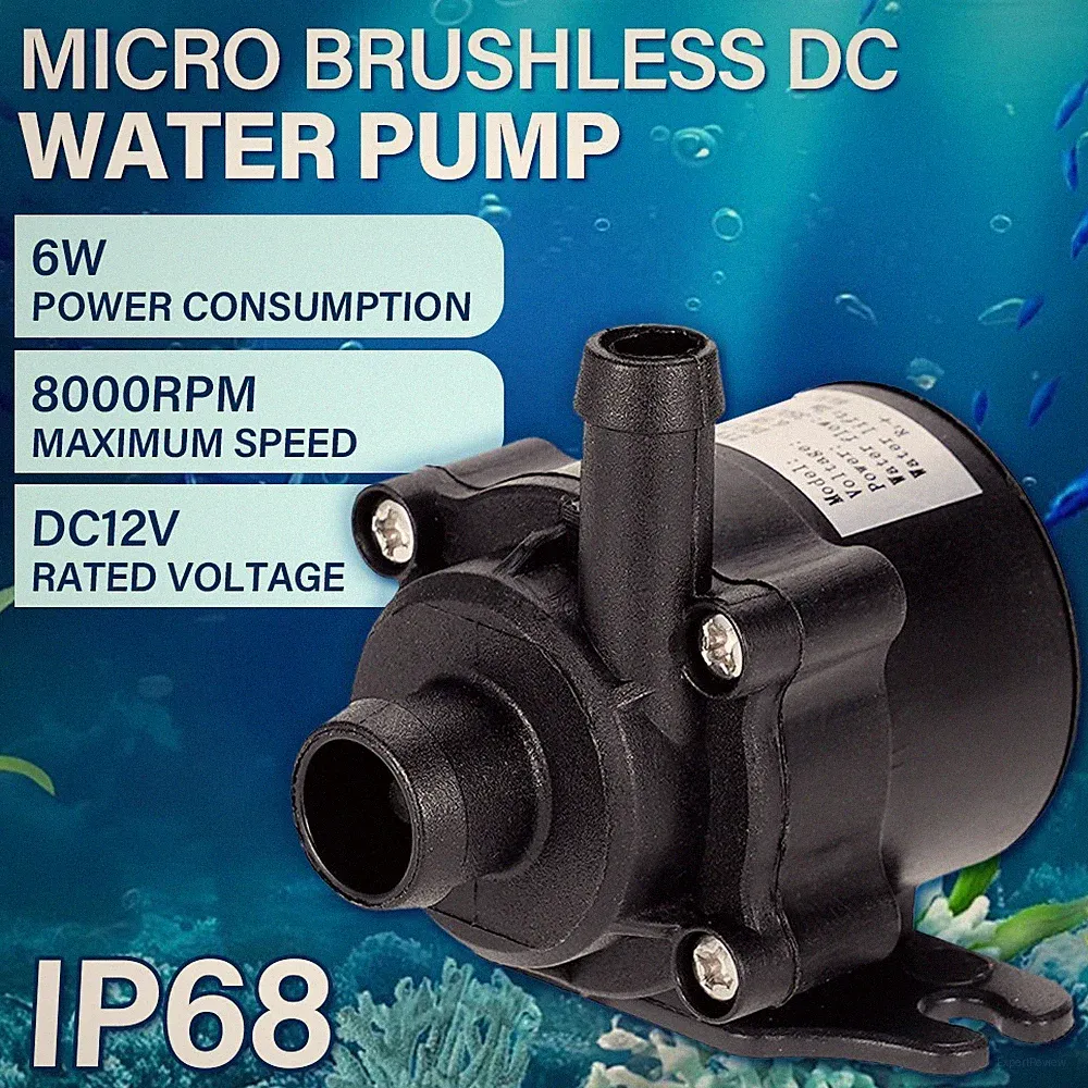 12V Brushless Submersible Water Pump 350L/h High Pressure Automatic Self-priming
