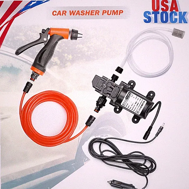 12V High Pressure Washer Gun Car Wash Foam Spray Short Wand w/ Water Pump 100W