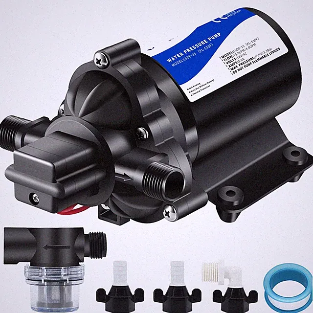 12V RV Water Pressure Pump - Self Priming, 50psi, 4gpm On Demand Pump for Kit...
