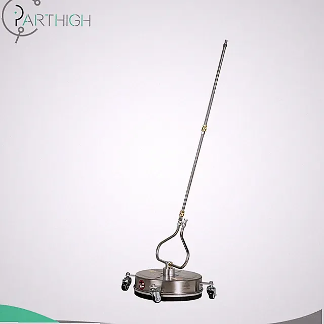 13.7" Pressure Washer Surface Cleaner Stainless Steel with 4 Wheels 2 Nozzles