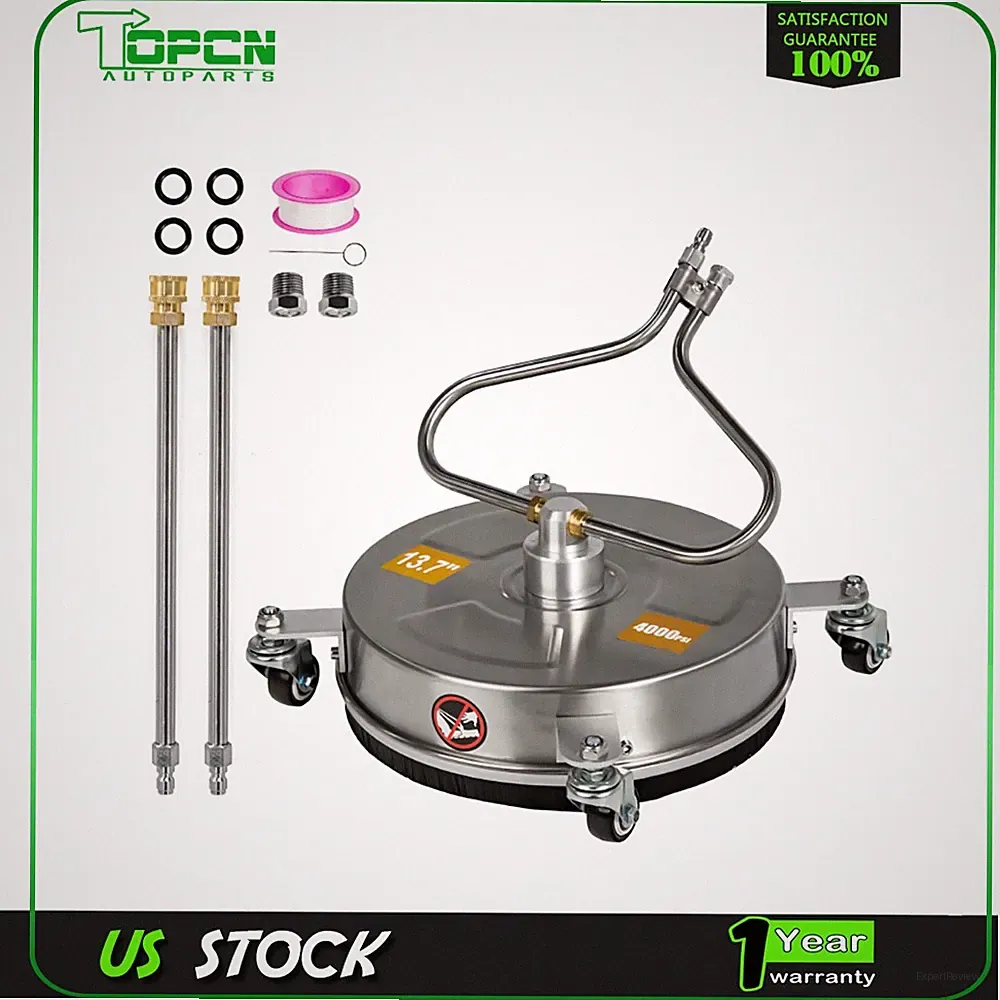 13.7" Pressure Washer Surface Cleaner with 4 Wheels Stainless Steel Brand New