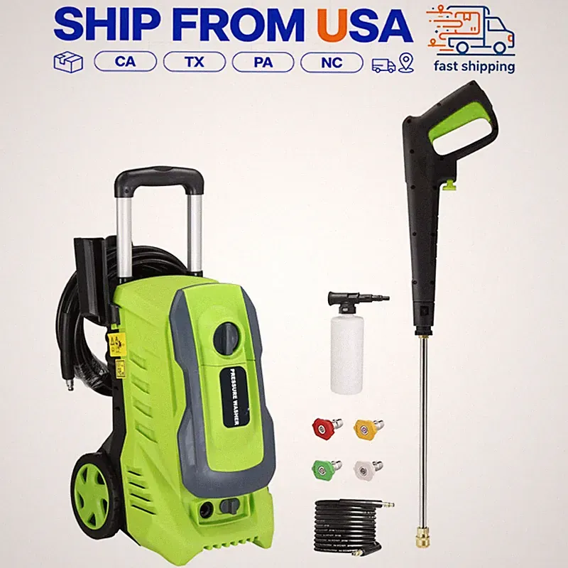 1300 PSI Electric Pressure Washer with Foam Cannon Nozzles Portable Cleaner