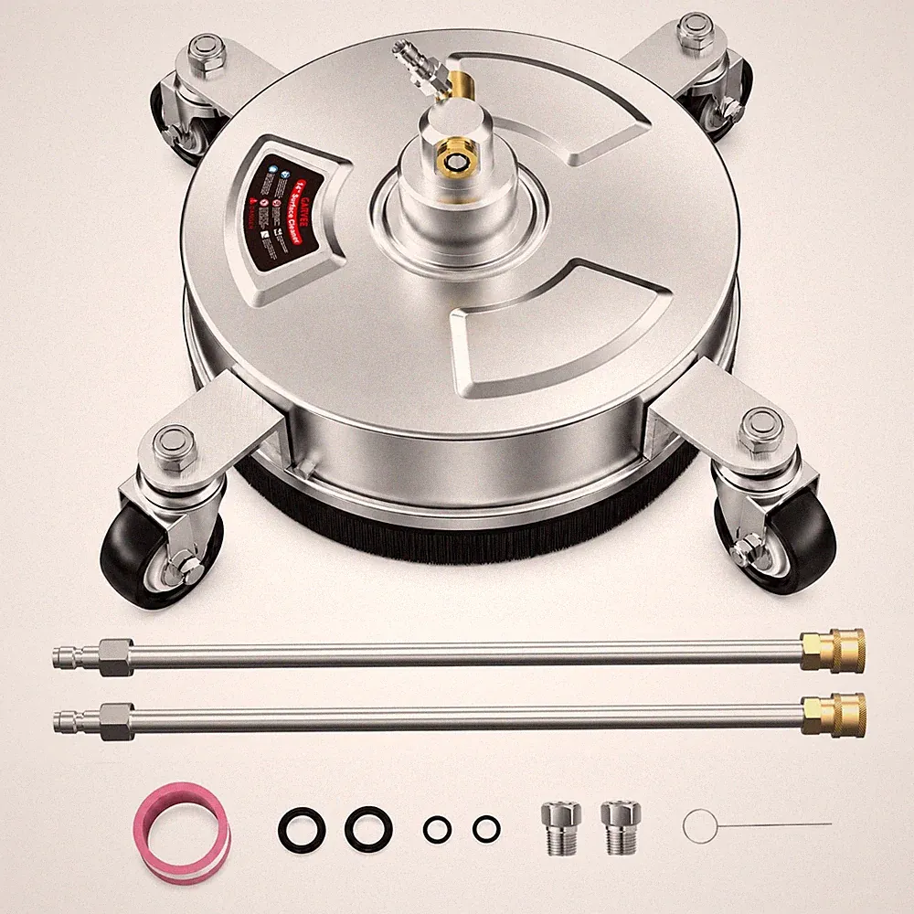14"/15"/16.5"/18" Pressure Washer Surface Cleaner with 4 Wheels Stainless Steel