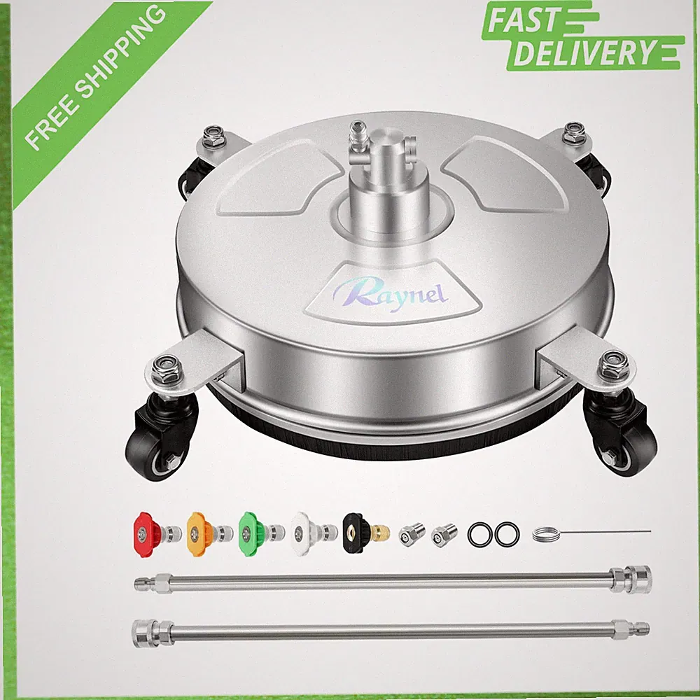 14 Inch Pressure Washer Surface Cleaner Stainless Steel Housing 4 Wheels Quick