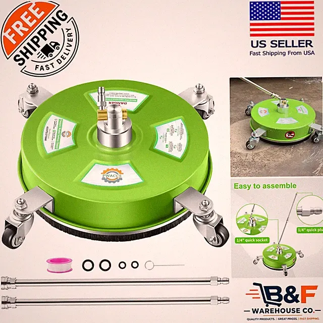 14-Inch Stainless Steel Pressure Washer Surface Cleaner with Wheels - 4000 PSI