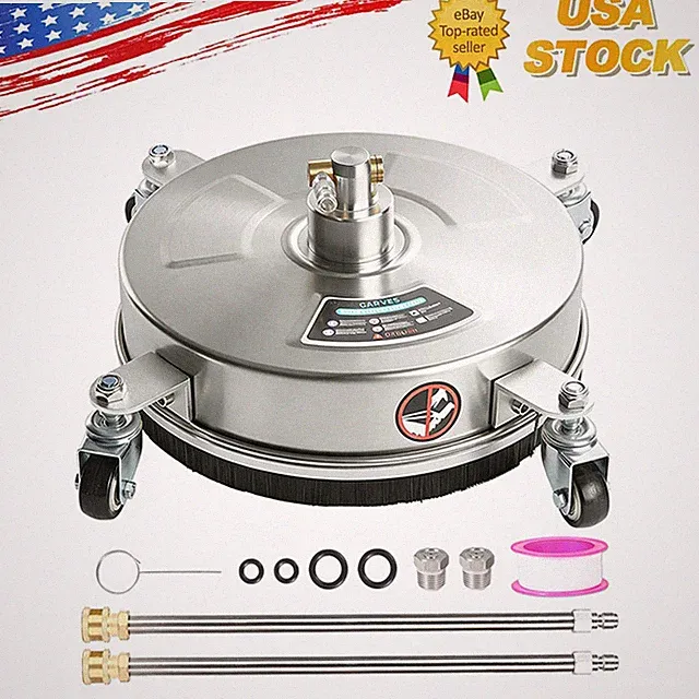 14" Pressure Washer Surface Cleaner 4000PSI w/ 4 Wheels for Sidewalk & Driveway