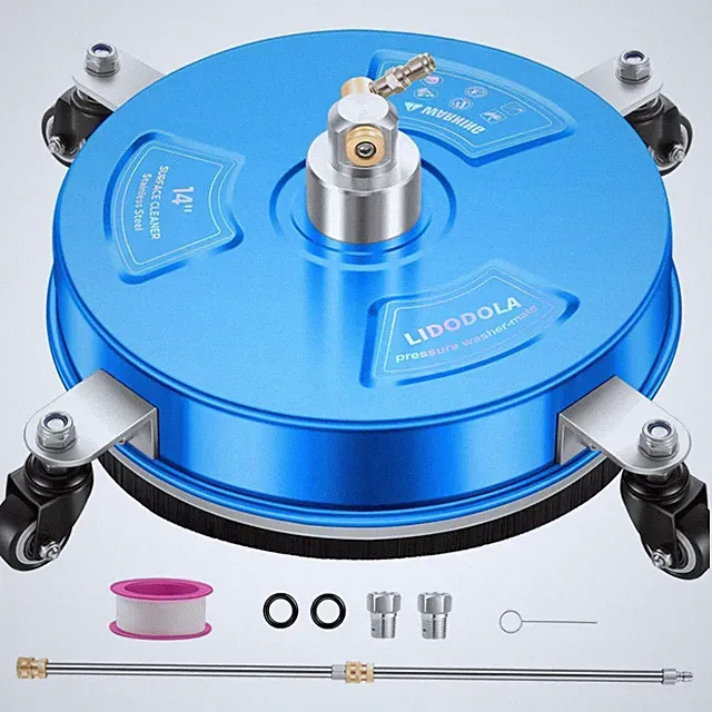 14'' Pressure Washer Surface Cleaner Blue, Power Washer Accessory | Stainless...