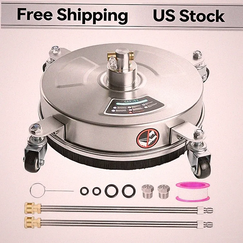 14" Pressure Washer Surface Cleaner w/ 4 Wheels for Driveways Patio Sidewalk