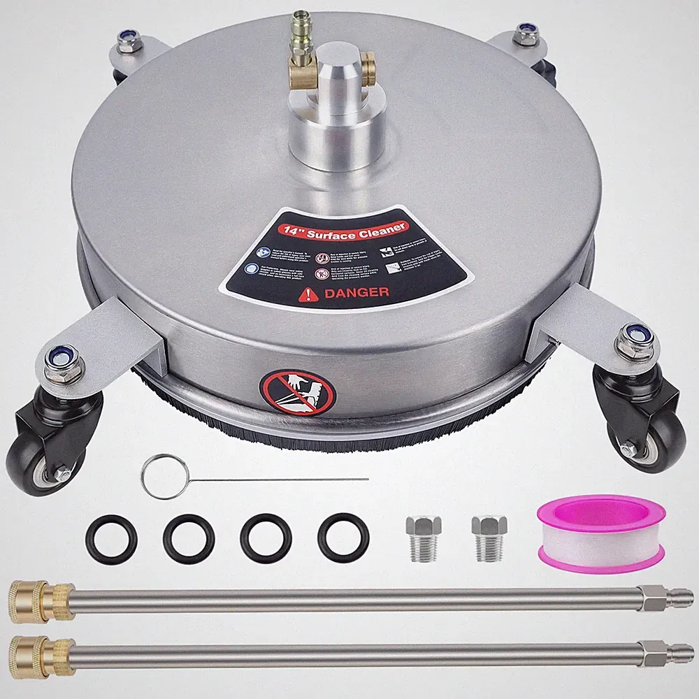 14" Pressure Washer Surface Cleaner with 4 Wheels, Stainless Steel Power Wash...